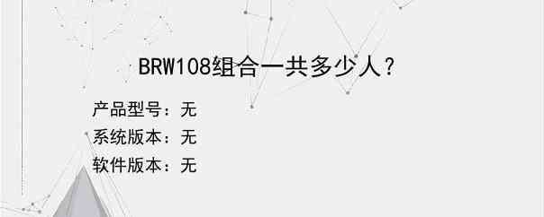 BRW108组合一共多少人？