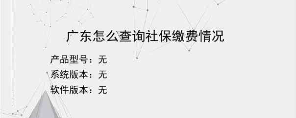 广东怎么查询社保缴费情况