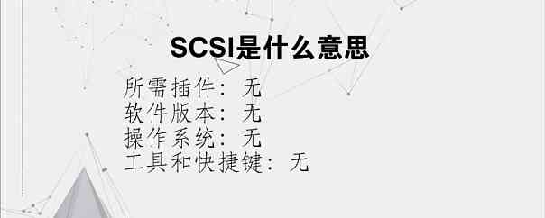 SCSI是什么意思？