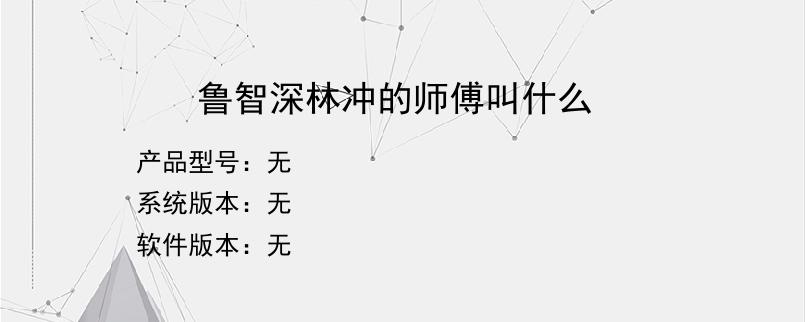 鲁智深林冲的师傅叫什么